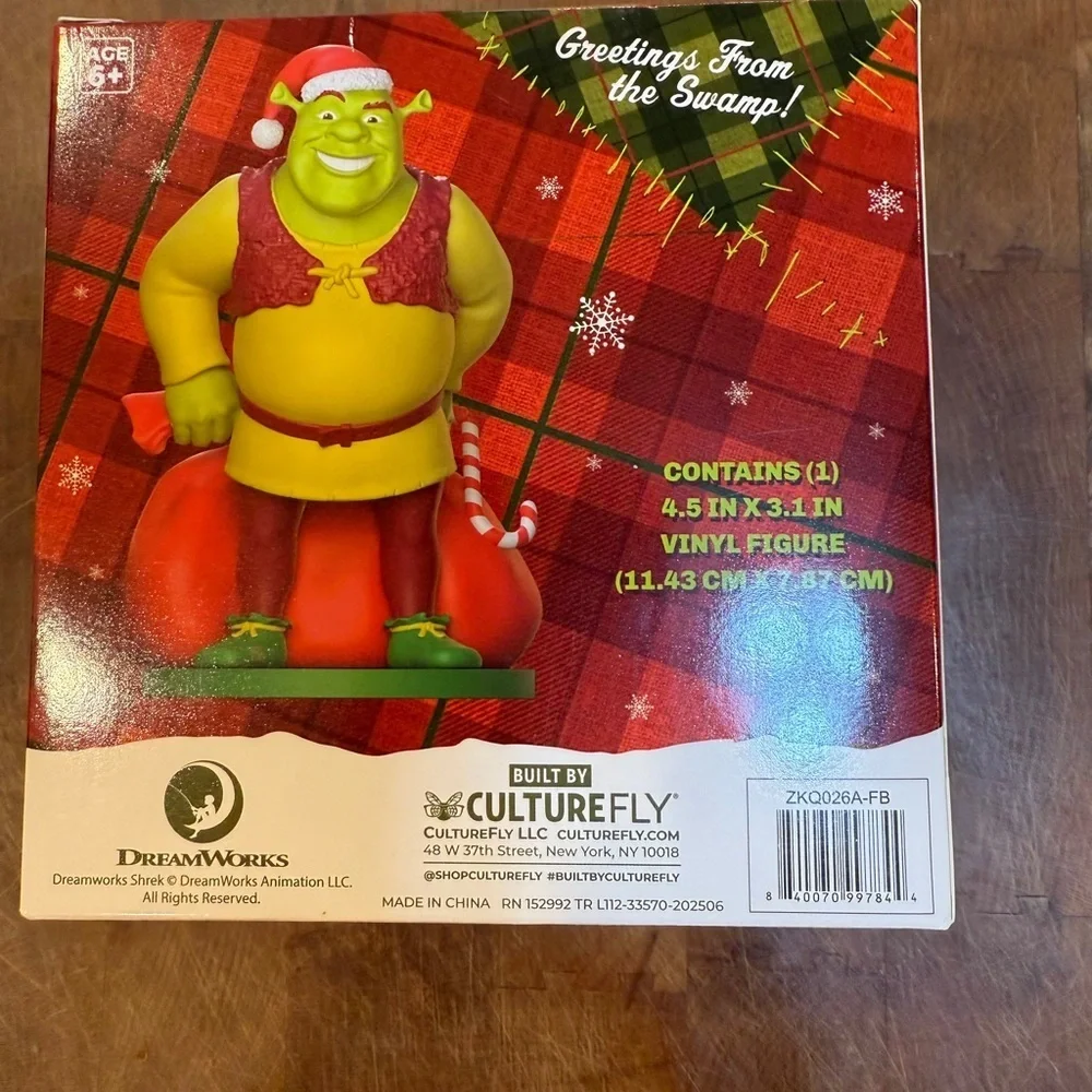 DreamWorks Shrek Festive Vinyl Figure - Green, Red & Yellow Christmas Figurine